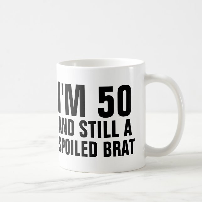TAZA DE CAFÉ 50.º CUMPLEAÑOS FUNNY CAFFEE BRAT (Derecha)