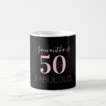 50.º cumpleaños Rosa Negro personalizado