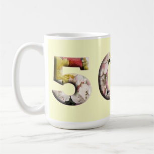 Taza De Café 50.º Personalizable de diseño floral