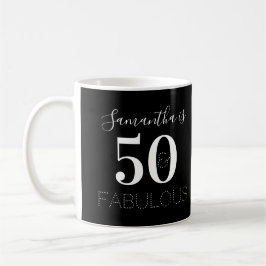 Taza De Café 50.º Personalizado de cumpleaños 50 y fabuloso bla