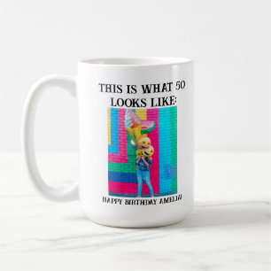 Taza De Café 50 Aniversario de la Graciosidad Personalizada