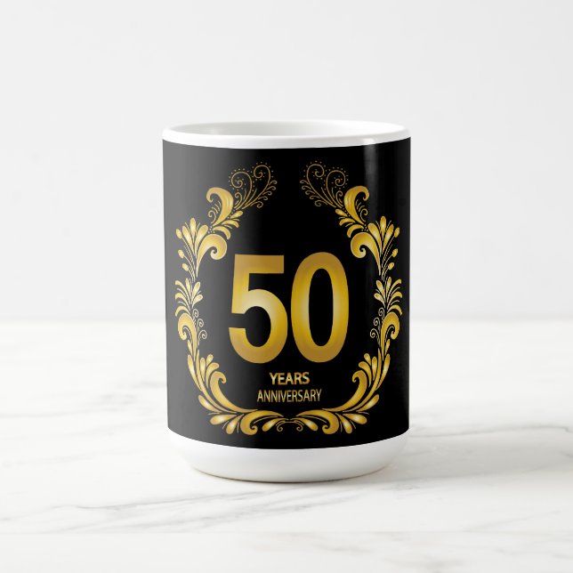 Taza De Café 50 años de Purpurina de oro (Centro)