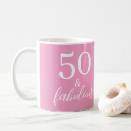 Taza De Café 50 Fabuloso cumpleaños rosado 50 personalizado