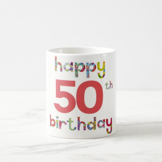 Taza De Café 50.o cumpleaños feliz (Centro)