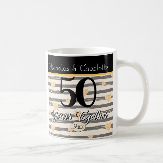 Taza De Café 50.o Personalizado del aniversario de boda (Derecha)