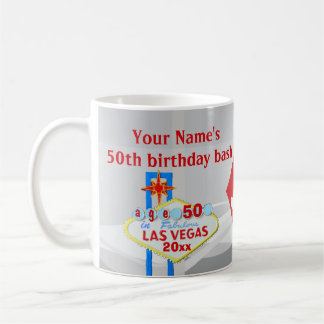 Taza De Café 50.os dados del signo positivo de la fiesta de