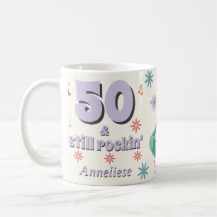 Taza De Café 50 y aún Rockin' Retro Music Birthday Tema