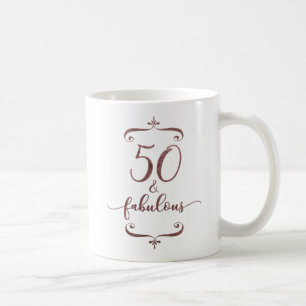 Taza De Café "50 y cumpleaños" del purpurina color de rosa