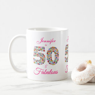 Taza De Café 50 y fabulosa celebración de cumpleaños Mug