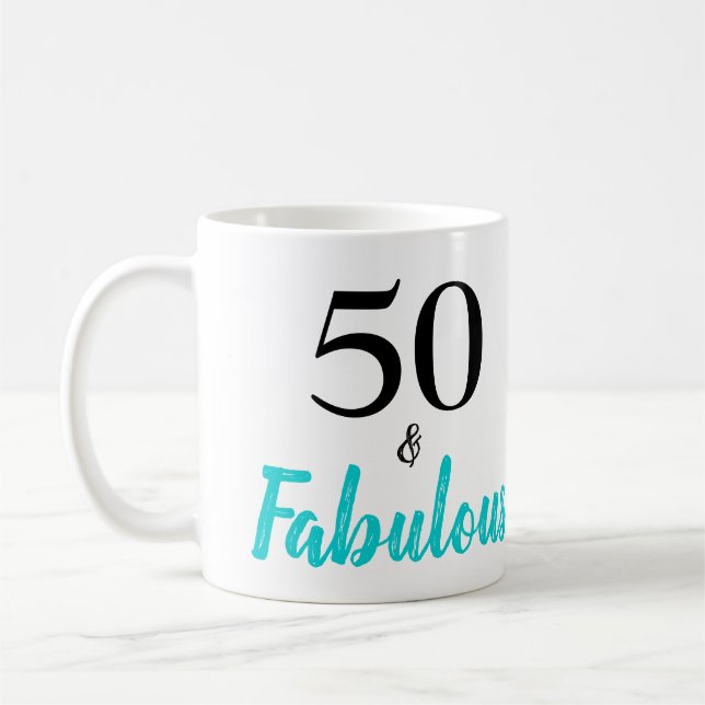 Taza De Café 50 y fabulosa fiesta de cumpleaños turquesa (Izquierda)