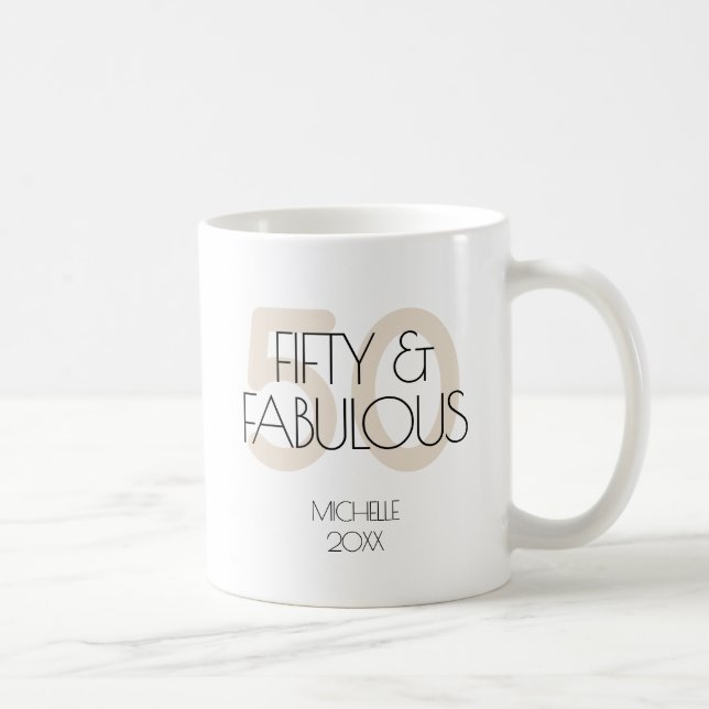 Taza De Café 50 y fabulosa fiesta moderna simple de los 50 años (Derecha)