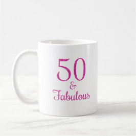 Taza De Café 50 y fabulosa tipografía de Purpurina rosado