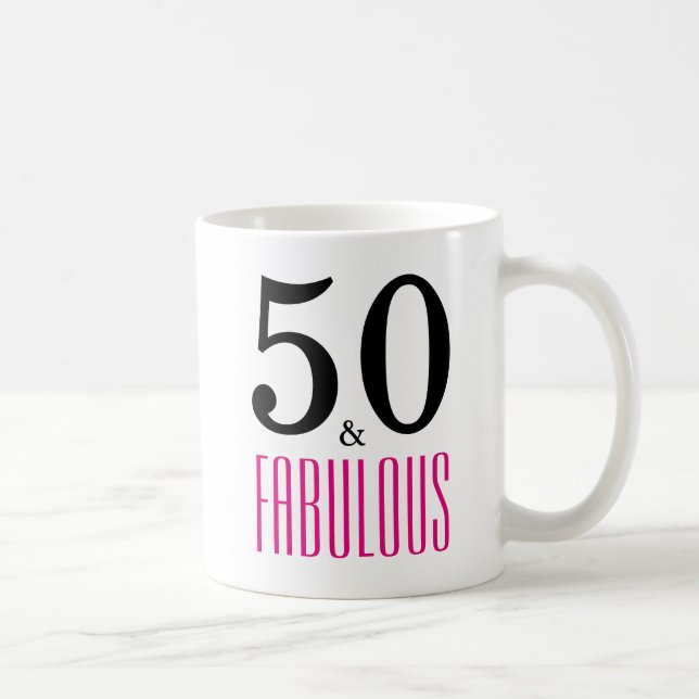Taza De Café 50 y fabuloso 50 cumpleaños Mug Regalo (Derecha)