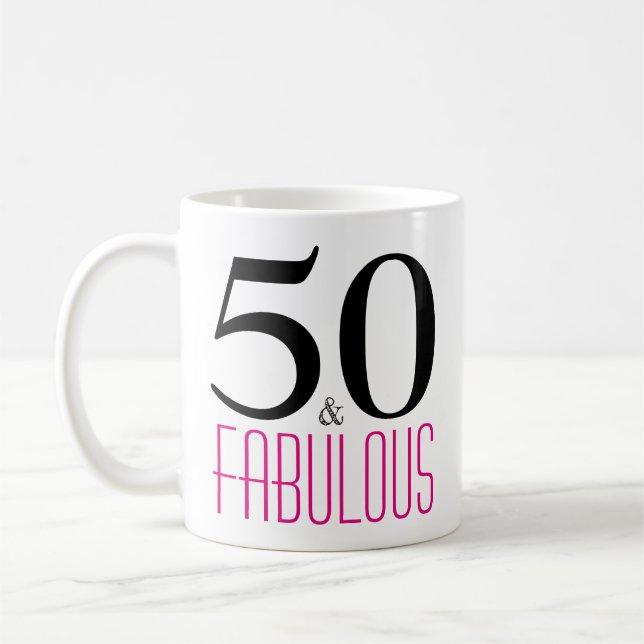 Taza De Café 50 y fabuloso 50 cumpleaños Mug Regalo (Izquierda)