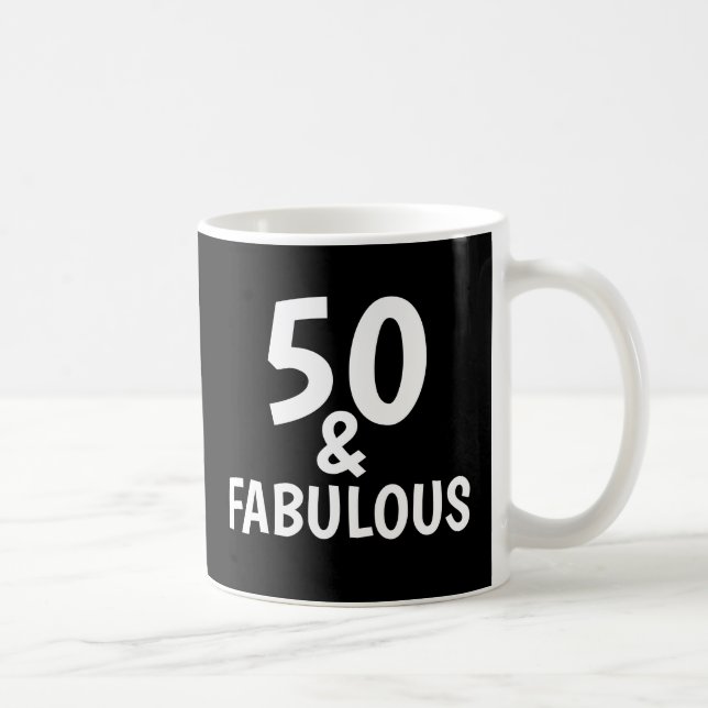 TAZA DE CAFÉ 50 Y FABULOSO BARRO DE CAFÉ DE CUMPLEAÑOS (Derecha)