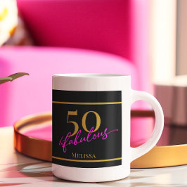 Taza De Café 50 y Fabuloso Black Gold Pink