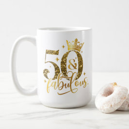 Taza De Café 50 y fabuloso cumpleaños del jitemer de oro