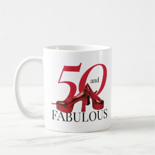 Taza De Café 50 y fabuloso cumpleaños número 50 de novedad