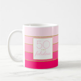 Taza De Café 50 y fabuloso cumpleaños oro rosa