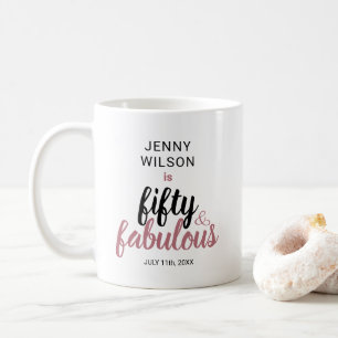 Taza De Café 50 y fabuloso cumpleaños personalizado en oro rosa