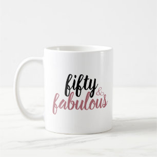 Taza De Café 50 y fabuloso Cumpleaños rosa rubor