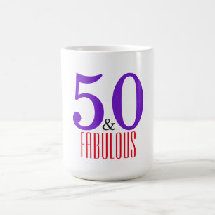 Taza De Café 50 y fabuloso   Elegante cumpleaños