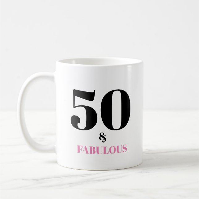 Taza De Café 50 y Fabuloso Mug Rosa (Izquierda)