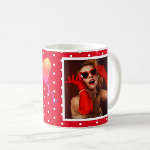 Taza De Café 50 y fabuloso nombre de foto rojo 50 cumpleaños ro