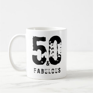 Taza De Café 50 y fabuloso nombre personalizado blanco negro mo