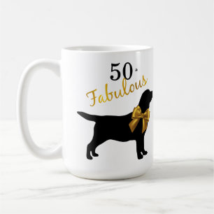 Taza De Café 50 y fabuloso - Perro lindo - Labrador negro de or