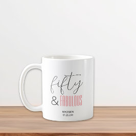 Taza De Café 50 y Fabuloso Personalizado 50 cumpleaños guión mo