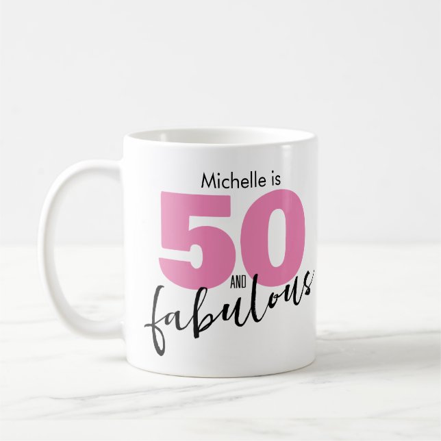 Taza De Café 50 y fabuloso regalo de cumpleaños número 50 Cincu (Izquierda)