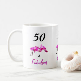 Taza De Café 50 y fabuloso rosa orgulloso de ser 50 foto