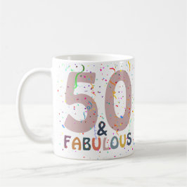 Taza De Café 50 y fabuloso tipografía moderna de confeti rosa