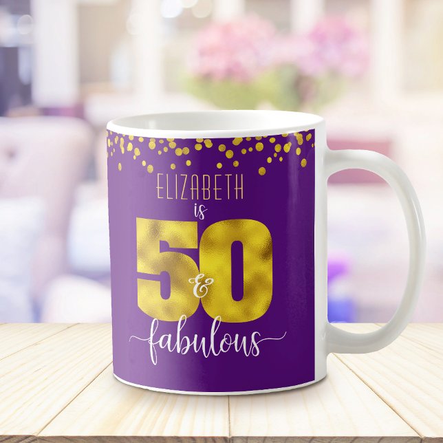 Taza De Café 50 y fabulosos puntos de Relieve metalizado de oro (Subido por el creador)