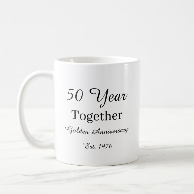 Taza De Café 50 Year Anniversary Mug Golden Wedding Anniversary (Izquierda)