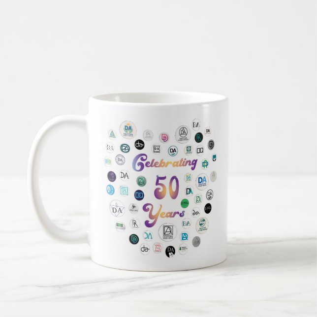 Taza De Café 50th Anniversary 50 Logos Mug  (Izquierda)