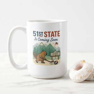 Taza De Café 51.ª hockey sobre castores Canadá Diseño de la ban