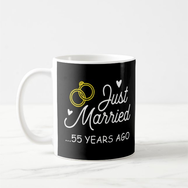 Taza De Café 55° Aniversario del Boda recién casado hace 55 año (Izquierda)