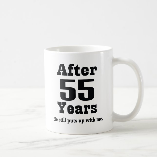 Taza De Café 55.o Aniversario (divertido) (Derecha)