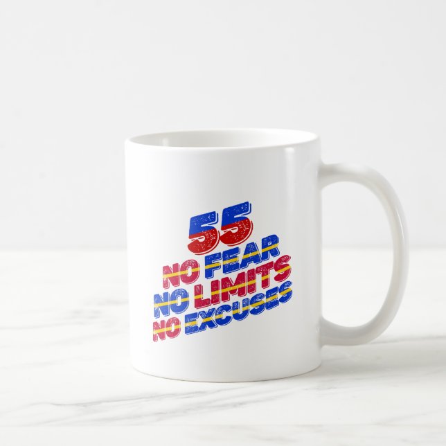 Taza De Café 55 Sin Miedo Sin Límites Sin Excusas Cumpleaños (Derecha)