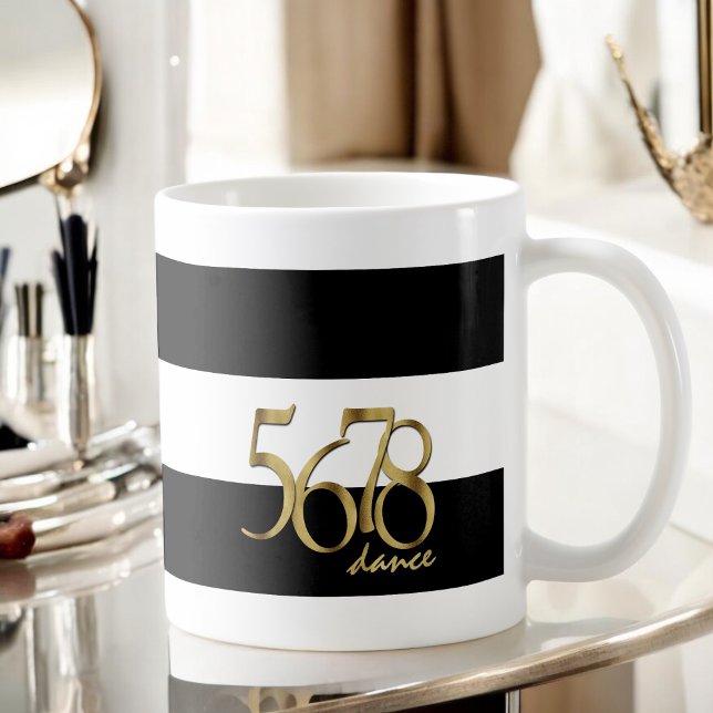 Taza De Café 5678 Patrón de rayas modernas de baile Tempo (A great gift idea for a dancer or theater performer.)