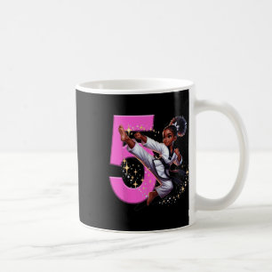 Taza De Café 5.º cumpleaños Fiesta de Artes Marciales Chica Neg