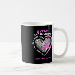 Taza De Café 5 años Sobreviviente de cáncer de mama 5 años grat