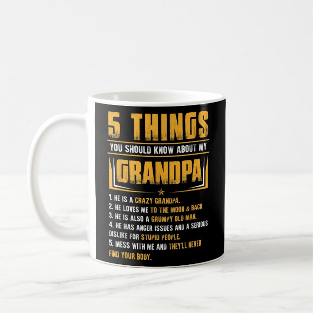Taza De Café 5 cosas que deberías saber sobre mi abuelo (Izquierda)