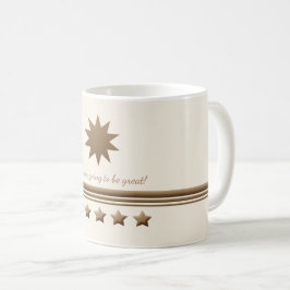 Taza De Café 5 estrellas Cepilladas con oro y crema