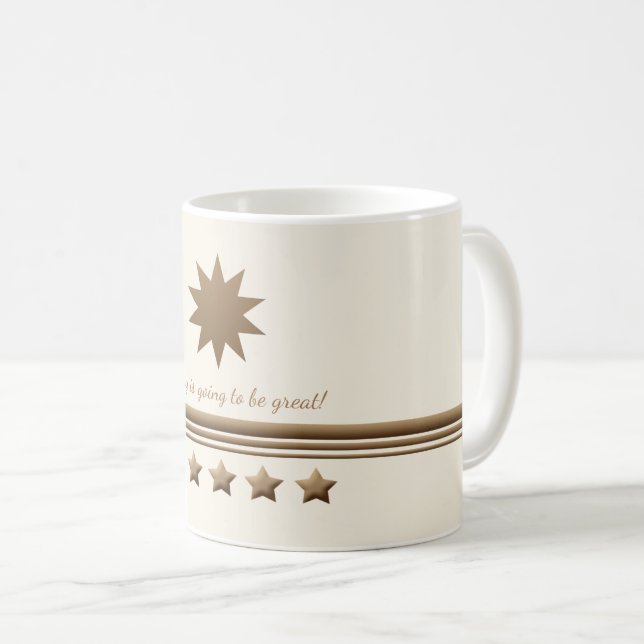 Taza De Café 5 estrellas Cepilladas con oro y crema (Anverso derecho)