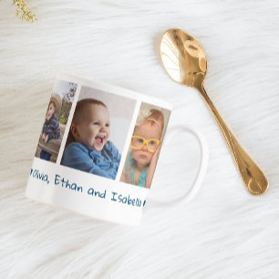 Taza De Café 5 Fotos Día del Padre 2026 Azul Te Amo Papá
