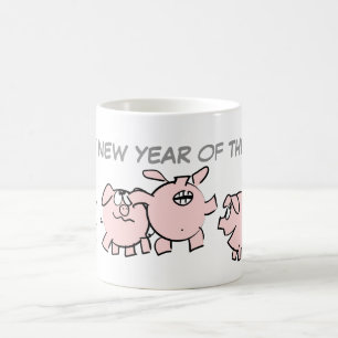 Taza De Café 5 Personalizado gracioso personalizado de cerdo Il