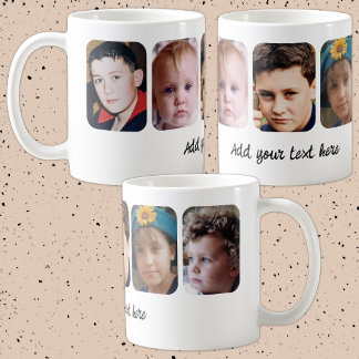 Taza De Café 5 photo collage add text white